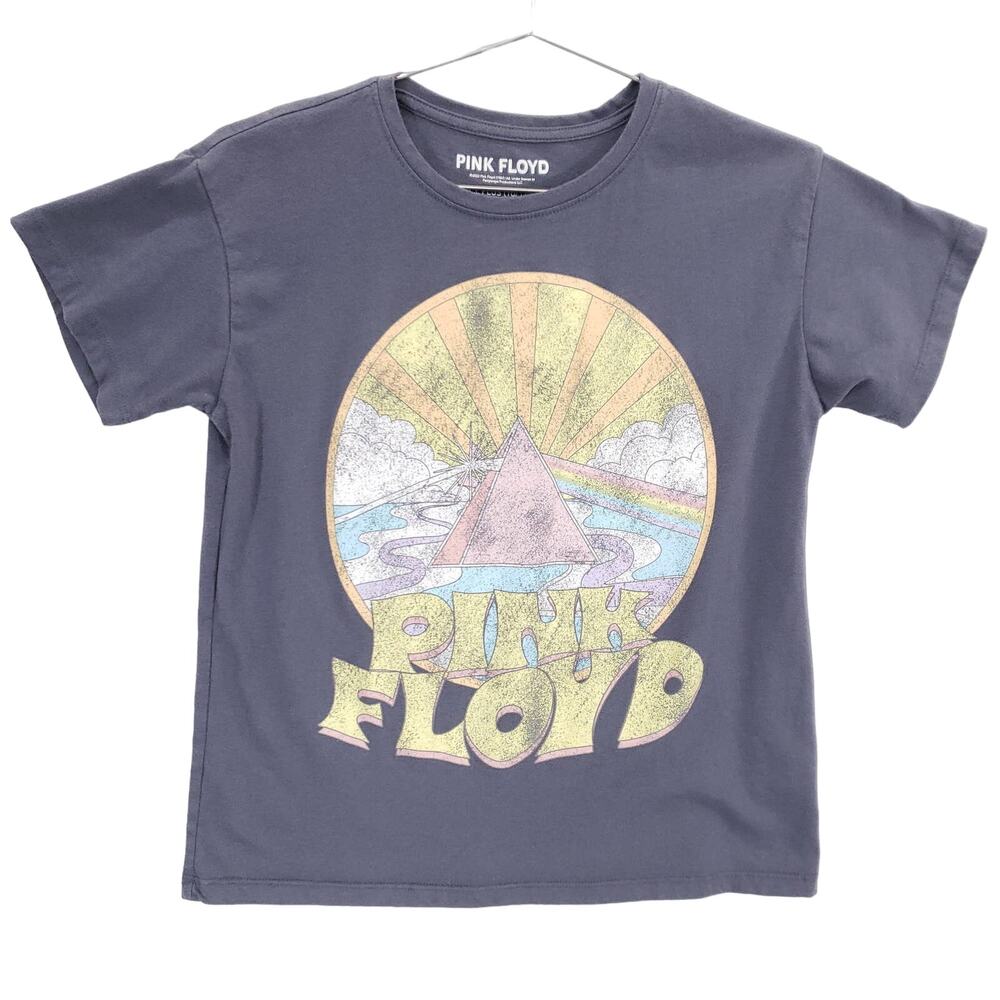 Pink Floyd T Shirt Kids Large Plus 10/12 Blue Pyramid Graphic Short Sleeve Tee